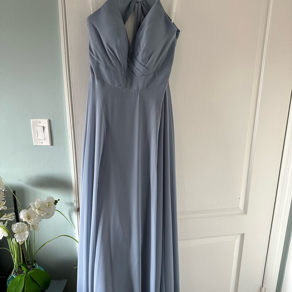 Azazie Dusty Blue Bridesmaid Dress Size 10 Wedding Guest Formal